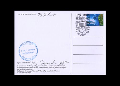 First Day Cover HMS Bounty 1787 by Tony Fernandes